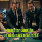 La imagen captura un momento tenso en una mesa de póker donde un Dealer intenta calmar una discusión entre dos jugadores en desacuerdo sobre una jugada. Mientras otros jugadores observan atentos, el texto sobre la imagen plantea una pregunta clave: "¿Qué harías tú?". En el póker, las controversias pueden surgir en cualquier momento, y es crucial conocer el reglamento y los procedimientos adecuados para resolverlas de manera justa. El logotipo de Poker Room Poker Rules refuerza la importancia del conocimiento de las reglas para manejar estas situaciones con profesionalismo.